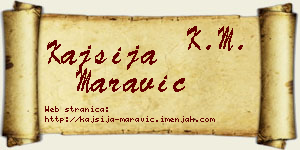 Kajsija Maravić vizit kartica